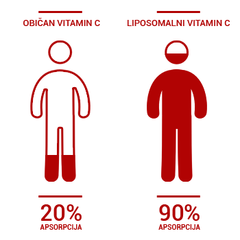 apsorpcija običnog i liposomalnog vitamina C